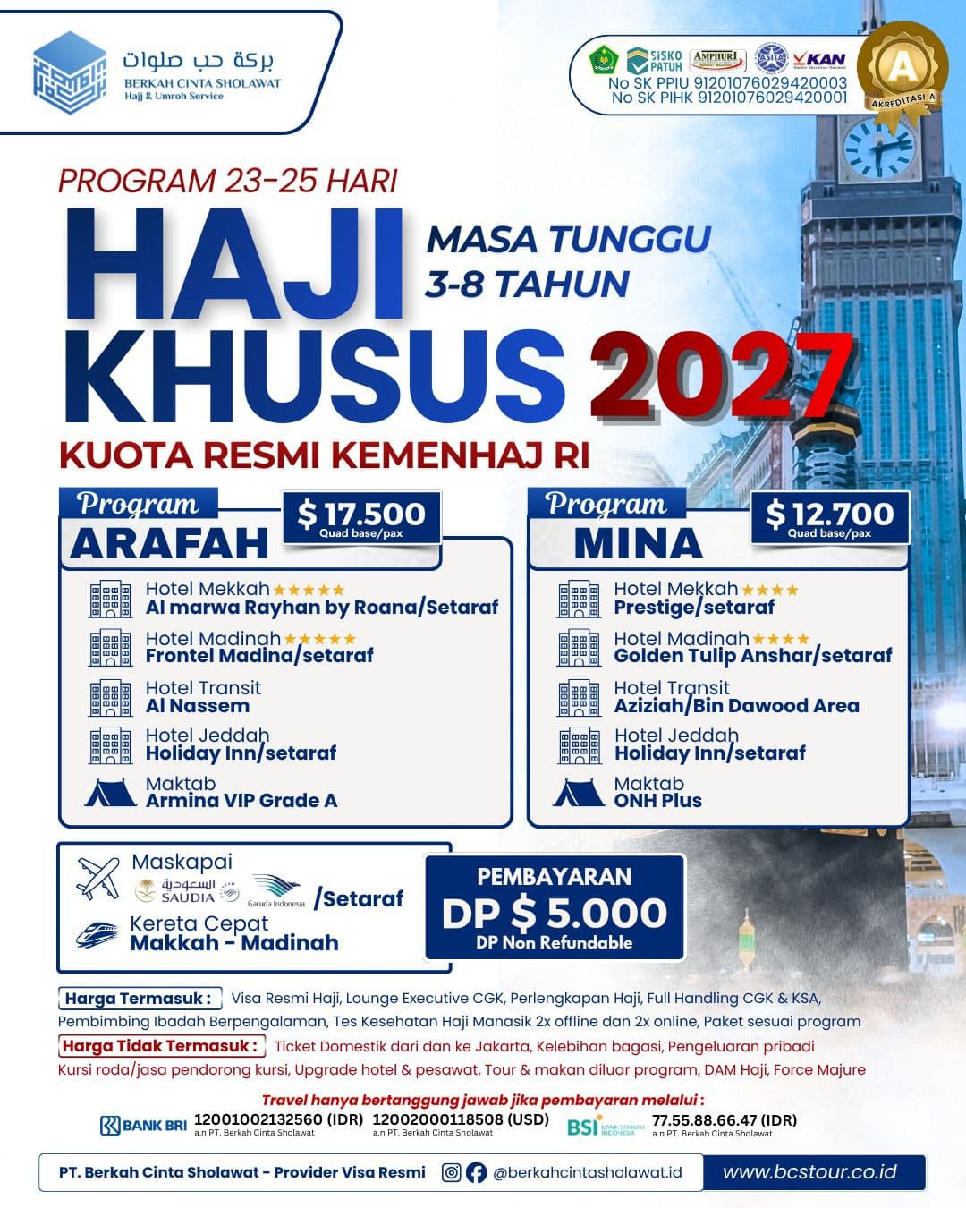 Haji Khusus 2027 – Program Mina